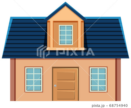Simple house exterior on white background Simple house exterior on white background 68754940