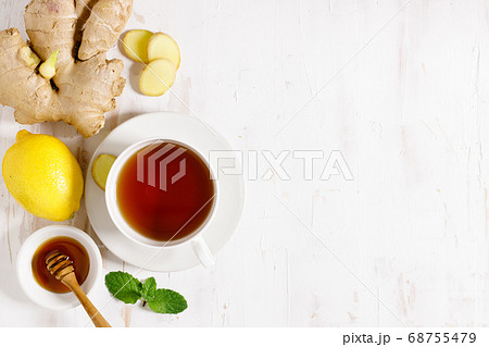 ginner tea with fresh lemon and honey ginner tea with fresh lemon and honey 68755479
