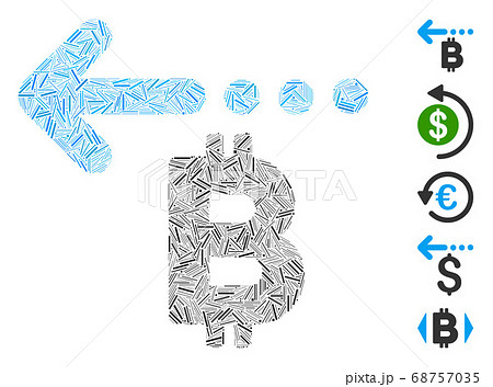 Line Mosaic Bitcoin Refund Back Icon 68757035