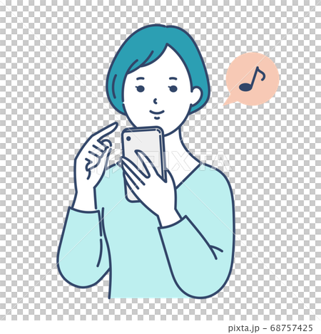 スマホを見ている女性 68757425