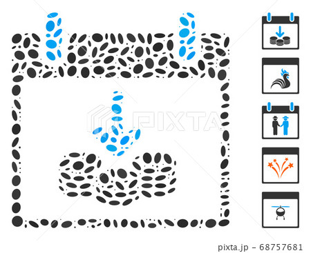 Ellipse Mosaic Coins Income Calendar Day 68757681