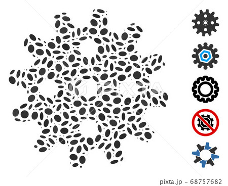 Oval Collage Cogwheel 68757682