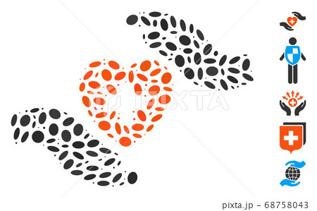 Ellipse Mosaic Cardiology Care Hands 68758043