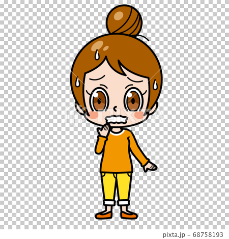 女性イラスト 焦るのイラスト素材