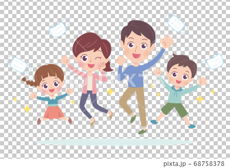 Jump family illustration Jump family illustration 68758378