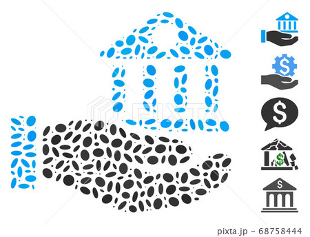 Ellipse Collage Bank Building Service Hand 68758444