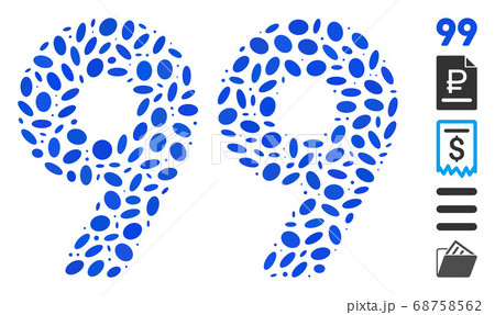 Ellipse Mosaic 99 Digits Text Ellipse Mosaic 99 Digits Text 68758562