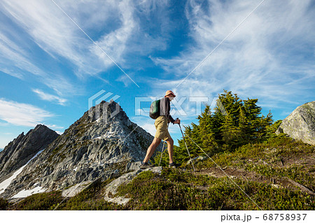 Hike in mountains 68758937