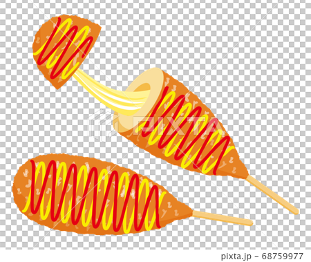 チーズハットグのベクターイラスト チーズホットドッグのイラスト素材