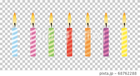 カラフルな誕生日のロウソク カラフルな誕生日のロウソク 68762288