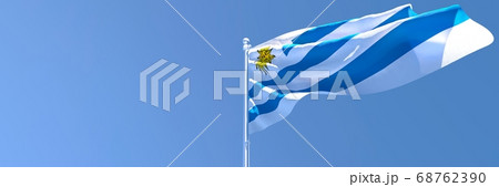 3D rendering of the national flag of Uruguay waving in the wind 68762390