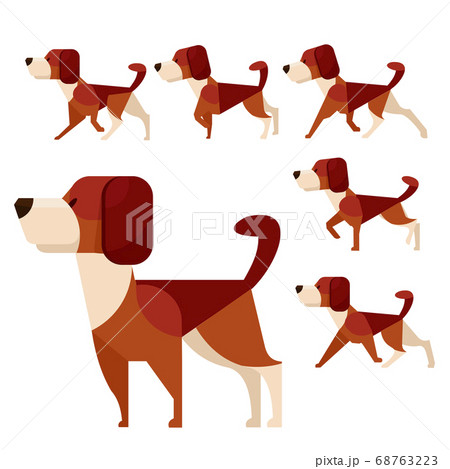 Cartoon Color Dog Animation Characters Icons Set. Vector 68763223