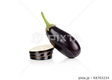 Perfect eggplants isolated on white background 68763234