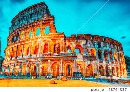 Beautiful landscape of the Colosseum in Rome- one 68764337