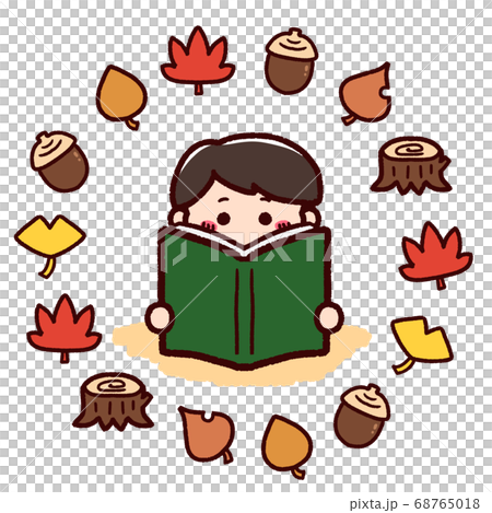 Autumn in reading Boy reading a book 68765018