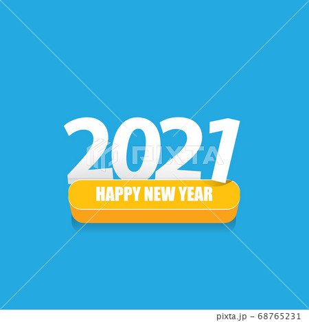 2021 Happy new year creative design background or greeting card with text. vectorr 2021 new year numbers isolated on blue on blue background 68765231