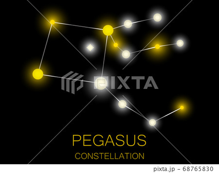 Pegasus constellation. Bright yellow stars 68765830