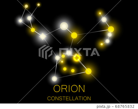 Orion constellation. Bright yellow stars. Vector  68765832