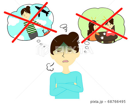 自粛で鬱気味の女性 68766495