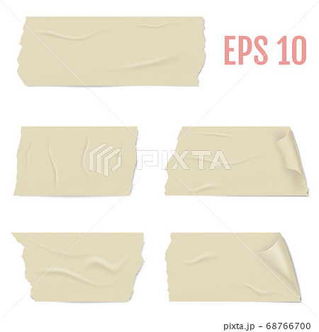 Slices of a adhesive tape with shadow and wrinkles. 68766700