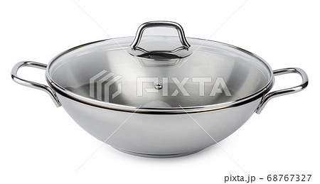 New metal cooking pot isolated on white New metal cooking pot isolated on white 68767327