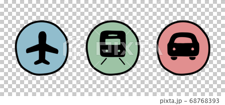 集手寫的飛機，汽車和火車圖標/車輛/運輸/剪影/業務 68768393