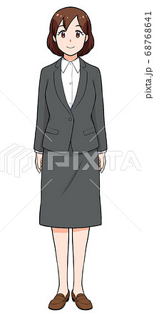 スーツの女性 全身のイラスト素材
