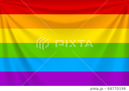 realistic waving rainbow lgbt flag with folds 68770198