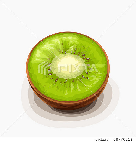 kiwi fruit half lying on white back kiwi fruit half lying on white back 68770212