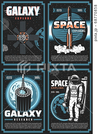 Space exploring retro posters, galaxy expedition Space exploring retro posters, galaxy expedition 68770858