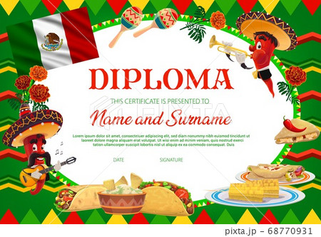 School education diploma, vector chilli peppers 68770931