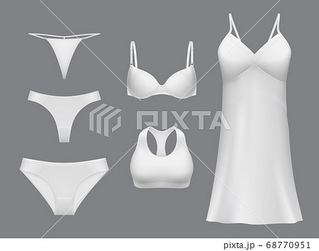 Female underwear vector mockup, isolated lingerie Female underwear vector mockup, isolated lingerie 68770951
