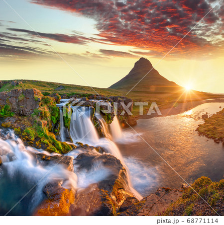 Beautiful landscape with sunrise on Beautiful landscape with sunrise on 68771114