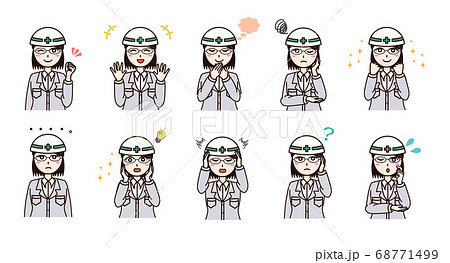 Woman business work clothes emotion set 68771499