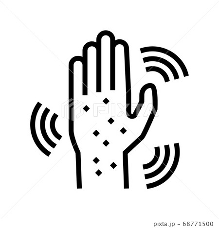 rash hand line icon vector illustration 68771500