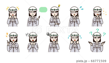 Woman business work clothes emotion set 68771509