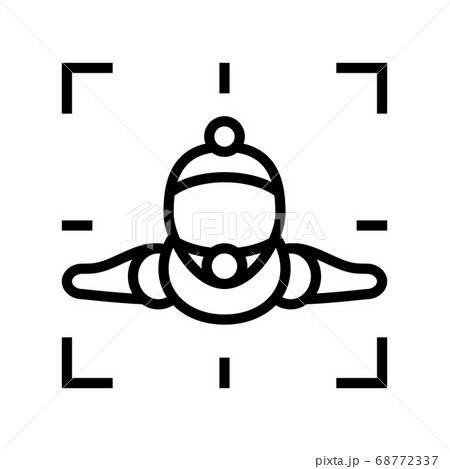 Wingsuit Sportsman Make Video Line Icon Vector のイラスト素材