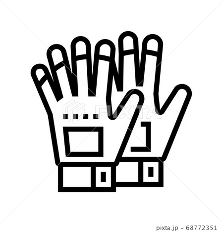 Sport Gloves Line Icon Vector Illustrationのイラスト素材