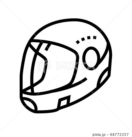 Protection Helmet Line Icon Vector Illustrationのイラスト素材