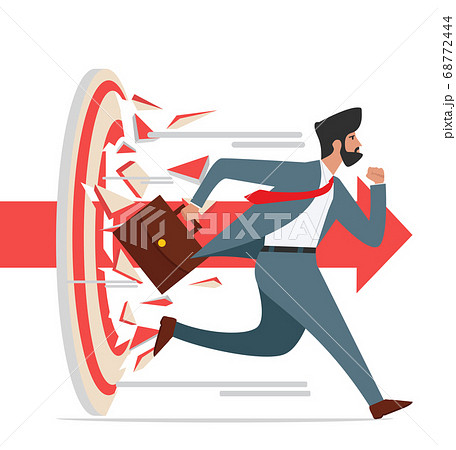 businessman character run Breaking target archery 68772444