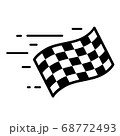 Fast moving checkered start flag. Fast start concept, vector illustration 68772493