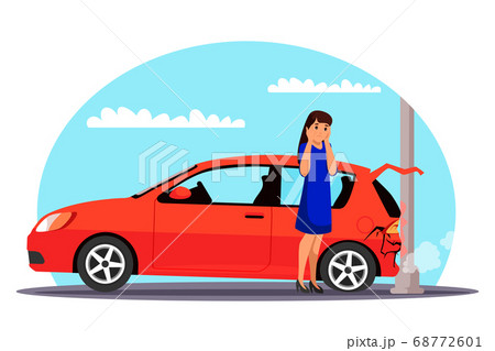 Vector character illustration traffic accident Vector character illustration traffic accident 68772601