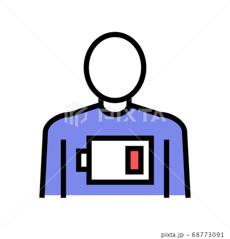 human prostration low battery color icon vector illustration 68773091