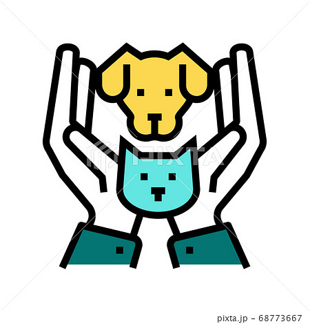 hands holding cat and dog color icon vector illustration hands holding cat and dog color icon vector illustration 68773667