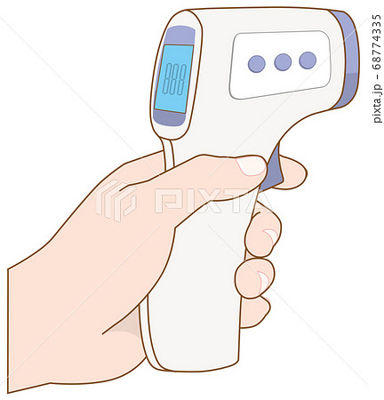 非接触体温計のイラスト素材