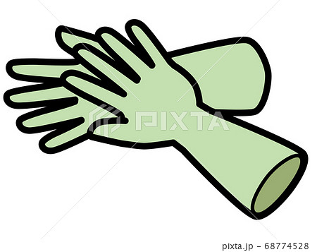 掃除や家事 農業用のビニール手袋のイラスト素材