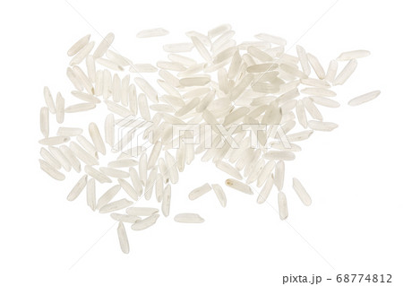 rice grains isolated on white background. Top view. Flat lay rice grains isolated on white background. Top view. Flat lay 68774812