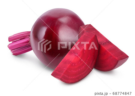 beetroot slices isolated on white background with clipping path and full depth of field 68774847