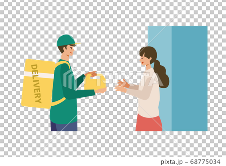 一個女人接受送餐的插圖 68775034