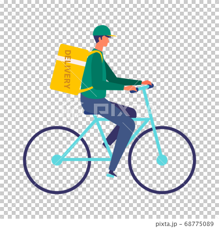 自転車のフードデリバリー イラスト 68775089